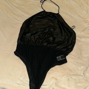 LEATHER HALTER SHEIN BODYSUIT
